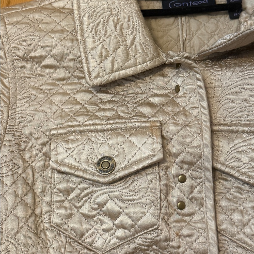 Context Textured Beige Puffer Jacket - image 2